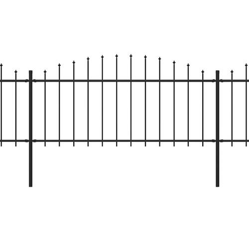 Havehegn med spydtop (0,5-0,75) x 5,1 m sort stål