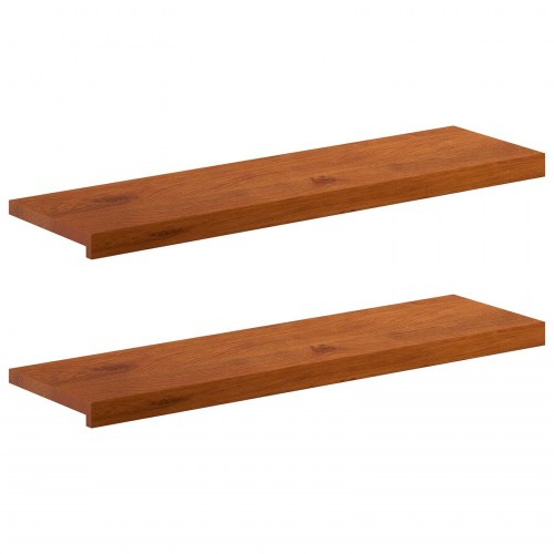 Vindueskarme 2 stk. brun 90 x 25 x 2 cm i massivt egetræ