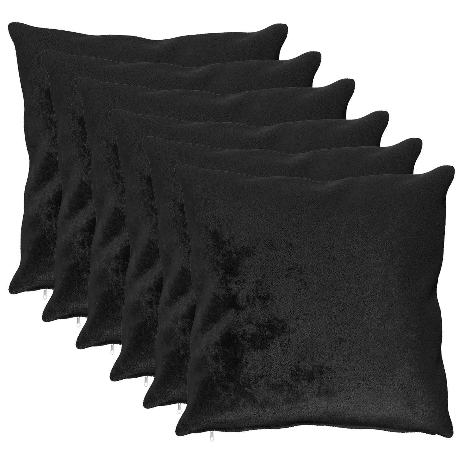 vidaXL Pudebetræk 6 stk. HEERLEN Sort 60 x 60 cm Flannel