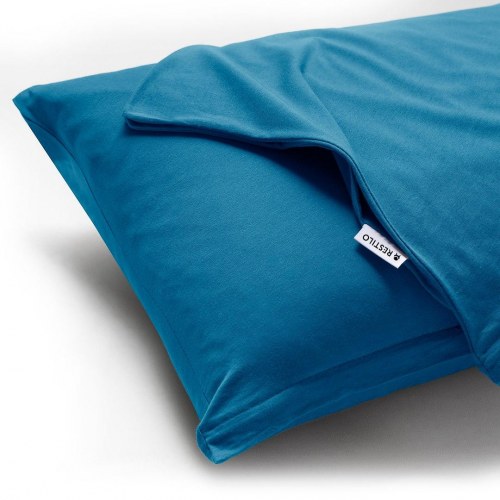 RESTILO Amber pudebetræk i jersey 40 x 80 cm - indigo, 2-pak med lynlås