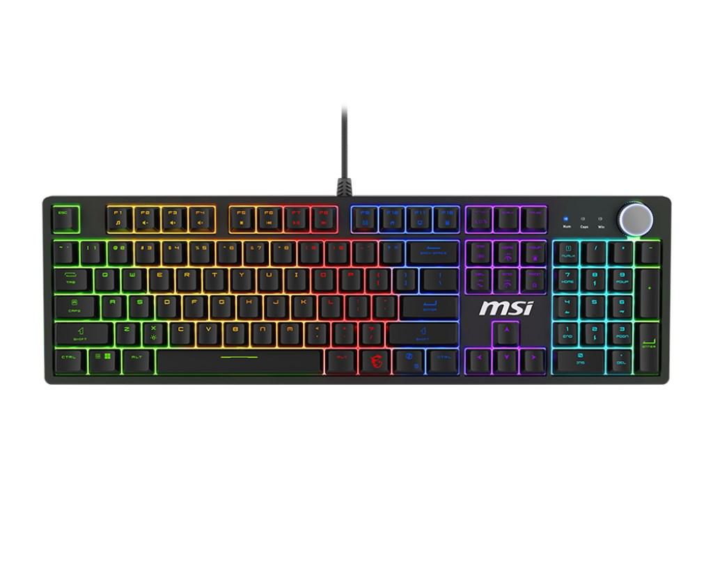 MSI FORGE GK320 RED mekanisk gamingtastatur i fuld størrelse, USB, QWERTY US International, sort