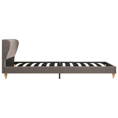Seng med madras 90 x 200 cm stof gråbrun