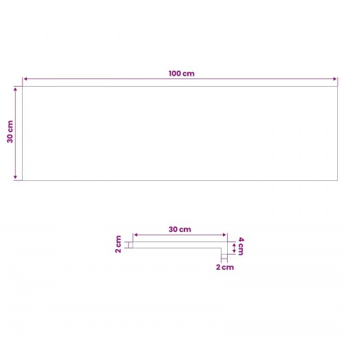 Vindueskarme i massivt egetræ 2 stk. 100 x 30 x 2 cm - brun