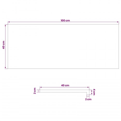 Vindueskarme 2 stk. i hvid massivt egetræ 100 x 40 x 2 cm til indendørs brug