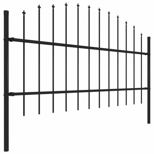 Havehegn med spydtop (0,75-1) x 10,2 m sort stål