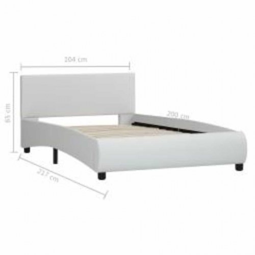 Sengestel med LED i kunstlæder 100 x 200 cm - hvid