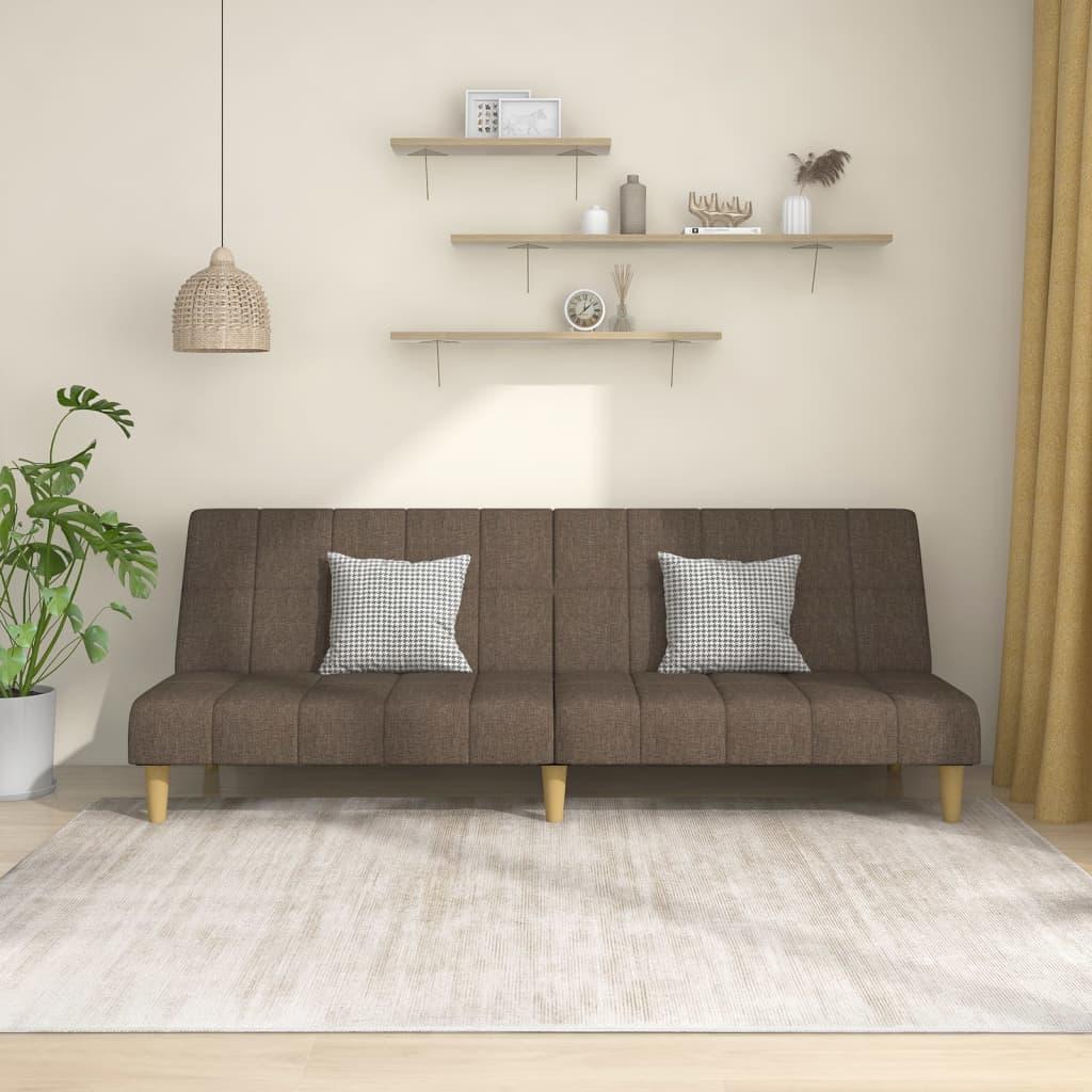 2-personers sovesofa i stof - gråbrun