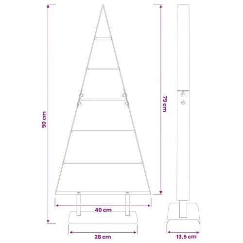 Metaljuletræ KUOPIO 90 cm - hvid