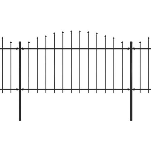 Havehegn med spydtop (1,25-1,5) x 8,5 m sort stål