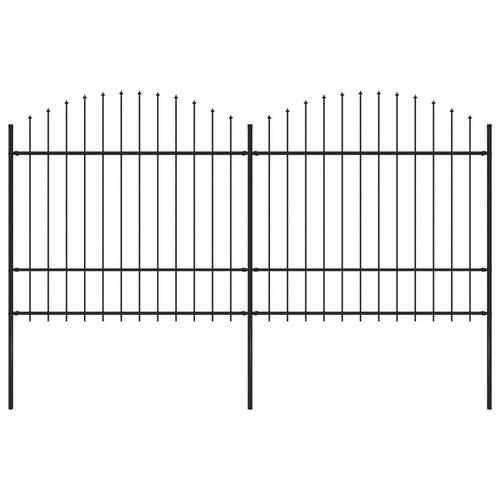 Havehegn med spydtop (1,5-1,75) x 3,4 m sort stål