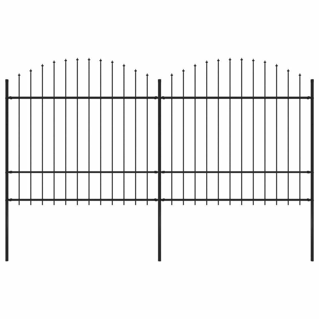 Havehegn med spydtop (1,5-1,75) x 3,4 m sort stål