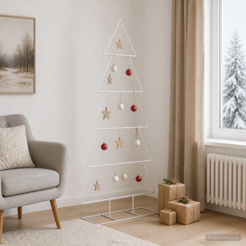 Metaljuletræ med fod KUOPIO 150 cm - hvid