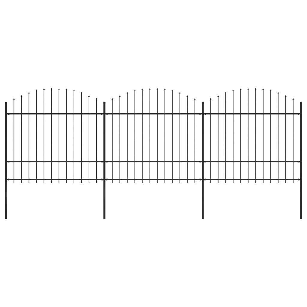 Havehegn med spydtop (1,5-1,75) x 5,1 m sort stål
