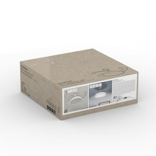 Loftventilator med lys - hvid/transparent (OUTLET B)
