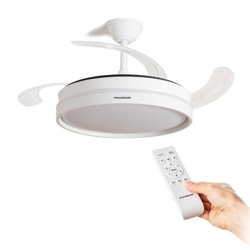Loftventilator med lys - hvid/transparent (OUTLET B)