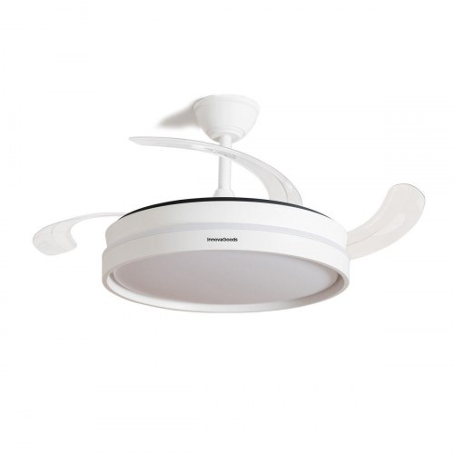 Loftventilator med lys - hvid/transparent (OUTLET B)