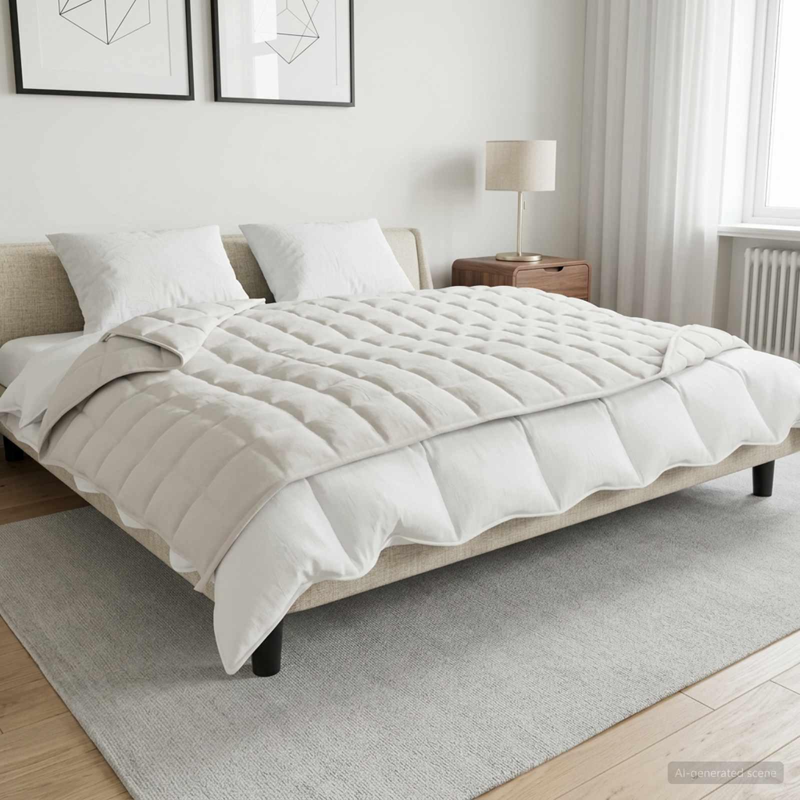 Vægtet tæppe hvid 140 x 200 cm 10 kg