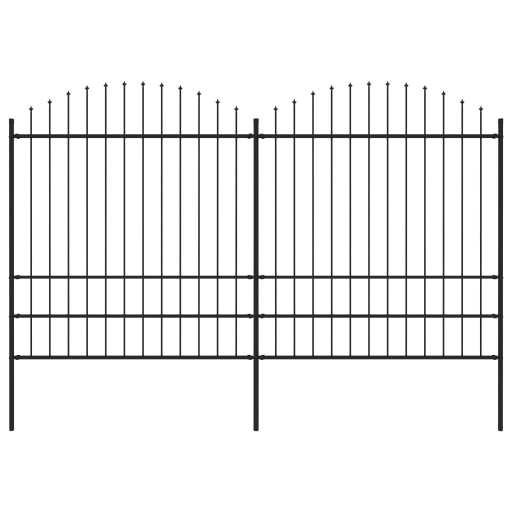 Havehegn med spydtop (1,75-2) x 3,4 m sort stål