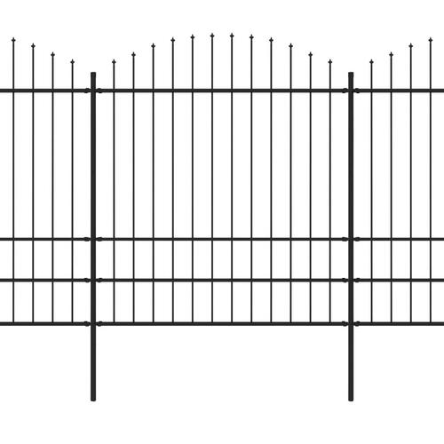 Havehegn med spydtop (1,75-2) x 3,4 m sort stål