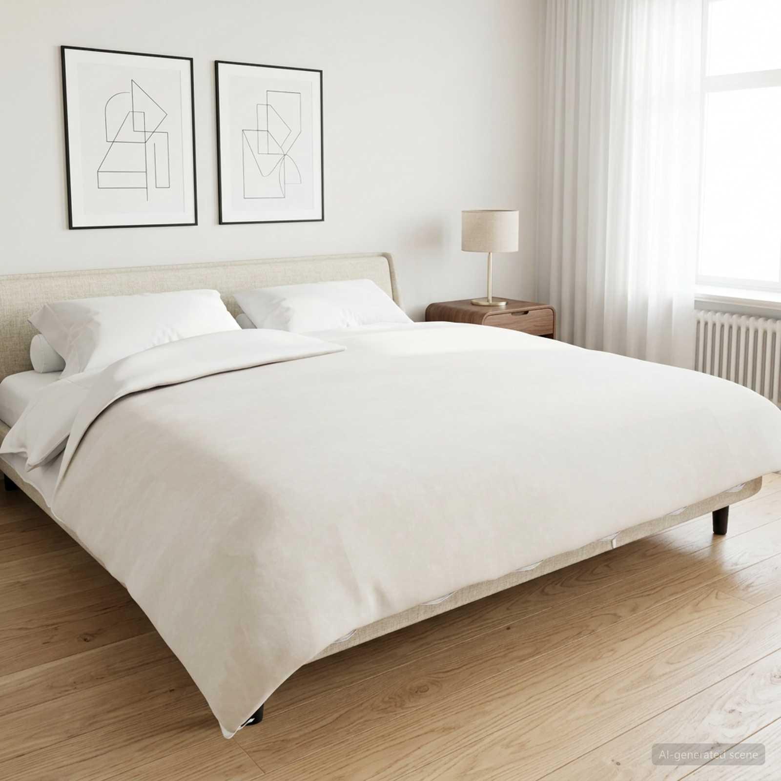 Vægtet tæppe med betræk - hvid 200 x 220 cm 9 kg