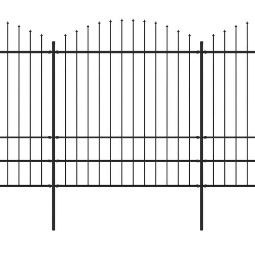 Havehegn med spydtop (1,75-2) x 5,1 m sort stål