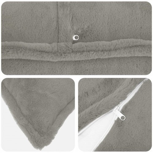 Pudebetræk HOUTEN 2 stk. lysegrå 45 x 45 cm faux kaninpels