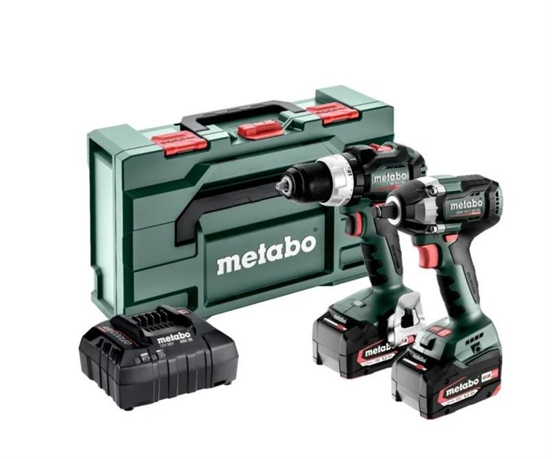 Metabo Combo-sæt 18 V 2.6.5 - BS 18 L BL + W 18 L BL 9-125 Quick med 1 x 2,0 Ah, 1 x 4,0 Ah og metaBOX