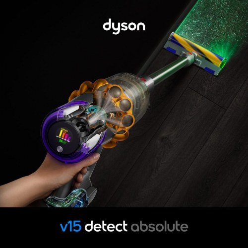2-i-1 stangstøvsuger Dyson V15 Detect Absolute - rustfrit stål