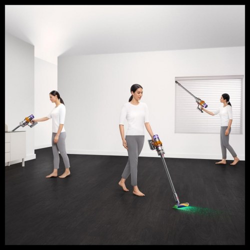 2-i-1 stangstøvsuger Dyson V15 Detect Absolute - rustfrit stål
