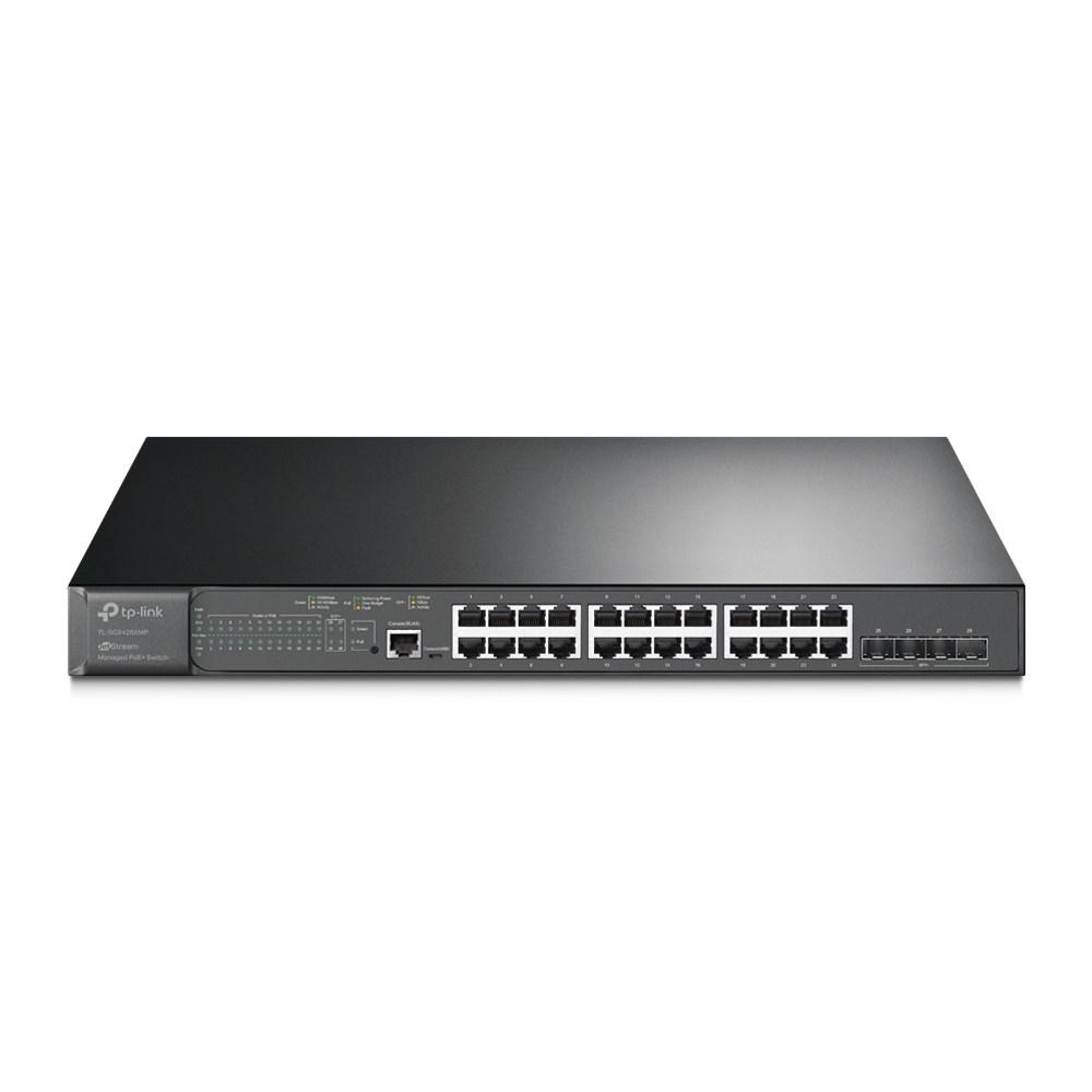 TP-Link JetStream administreret L2+ switch med 24 Gigabit PoE+-porte og 4 10GE SFP+ porte