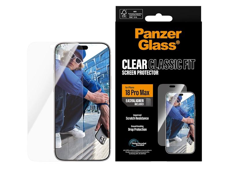 PanzerGlass Clear Classic skærmbeskytter til Apple iPhone 18 Pro Max - klar med EasyAligner