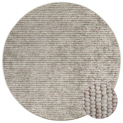 Rundt gulvtæppe beige Ø 120 cm - vaskbart