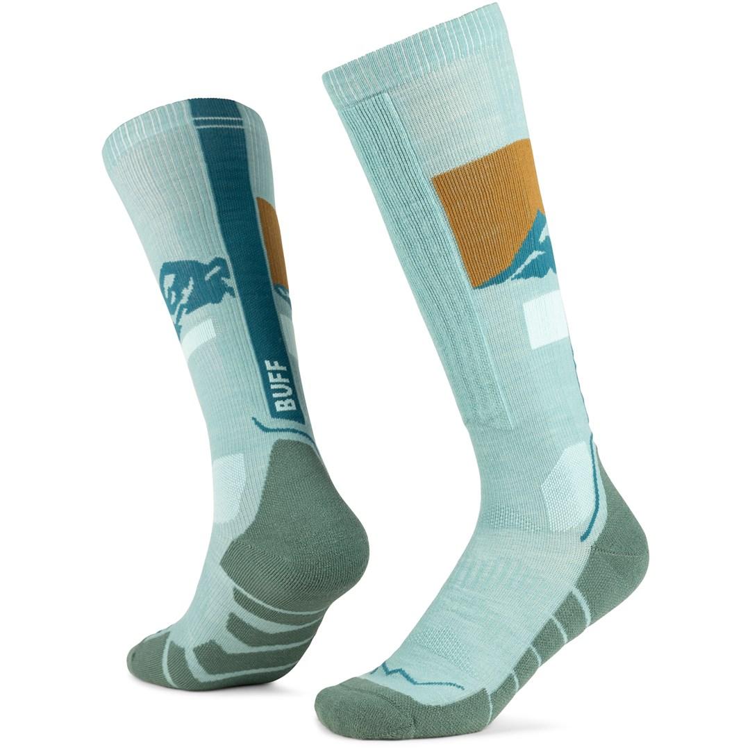 Over-the-calf merinostrømper Buff HWO1 Sea Green - S 36/38 billede