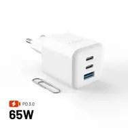 USB-oplader Fixed Mini FIXCG65M-2C1A-WH - 2 x USB-C, USB-A, 65 W