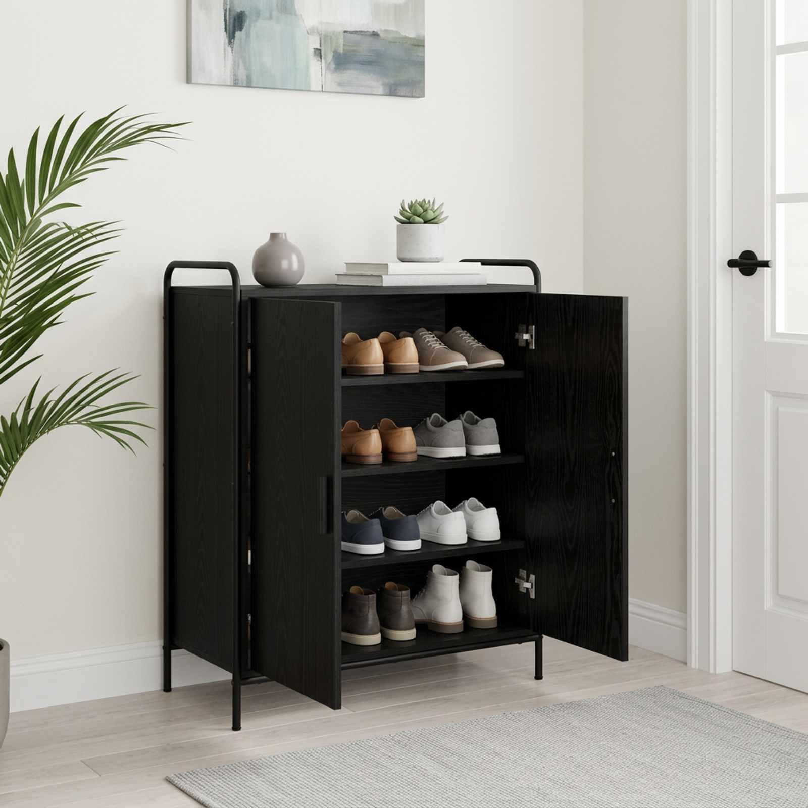 Skoskab 76 x 36,5 x 93 cm - sort eg