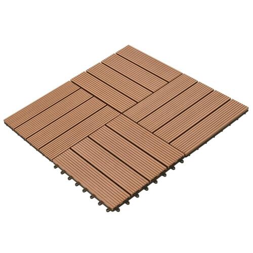 Terrassefliser 22 stk. 30 x 30 cm 2 m2 WPC brun