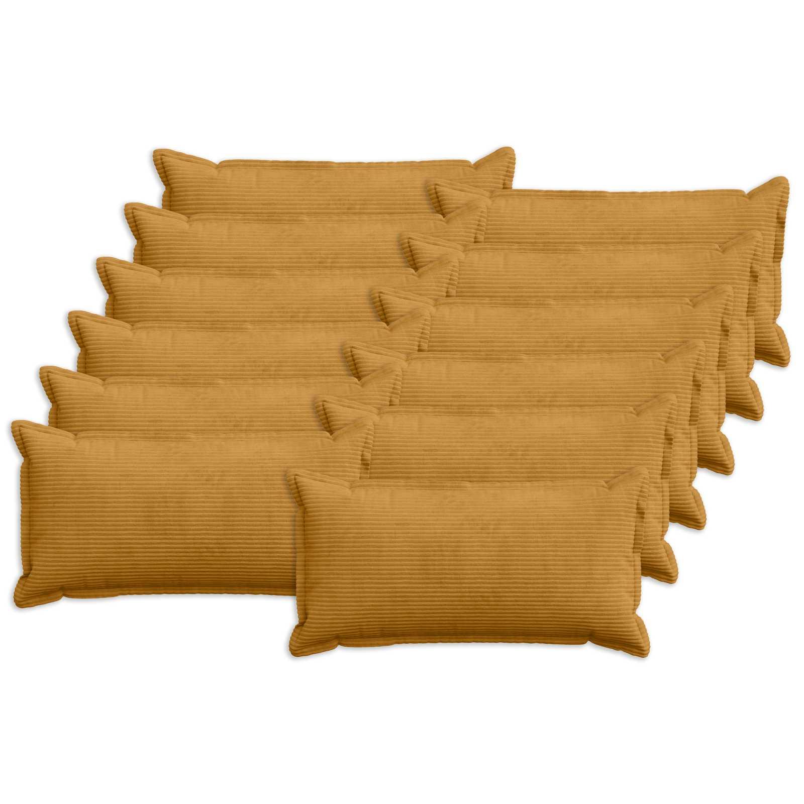 vidaXL Pudebetræk 12 stk. HOUTEN Gul 40 x 80 cm cordfløjl