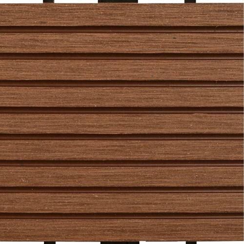 Terrassefliser 22 stk. 30 x 30 cm 2 m2 WPC brun