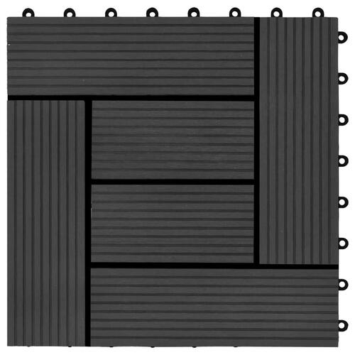 Terrassefliser 22 stk. 30 x 30 cm 2 m2 WPC sort