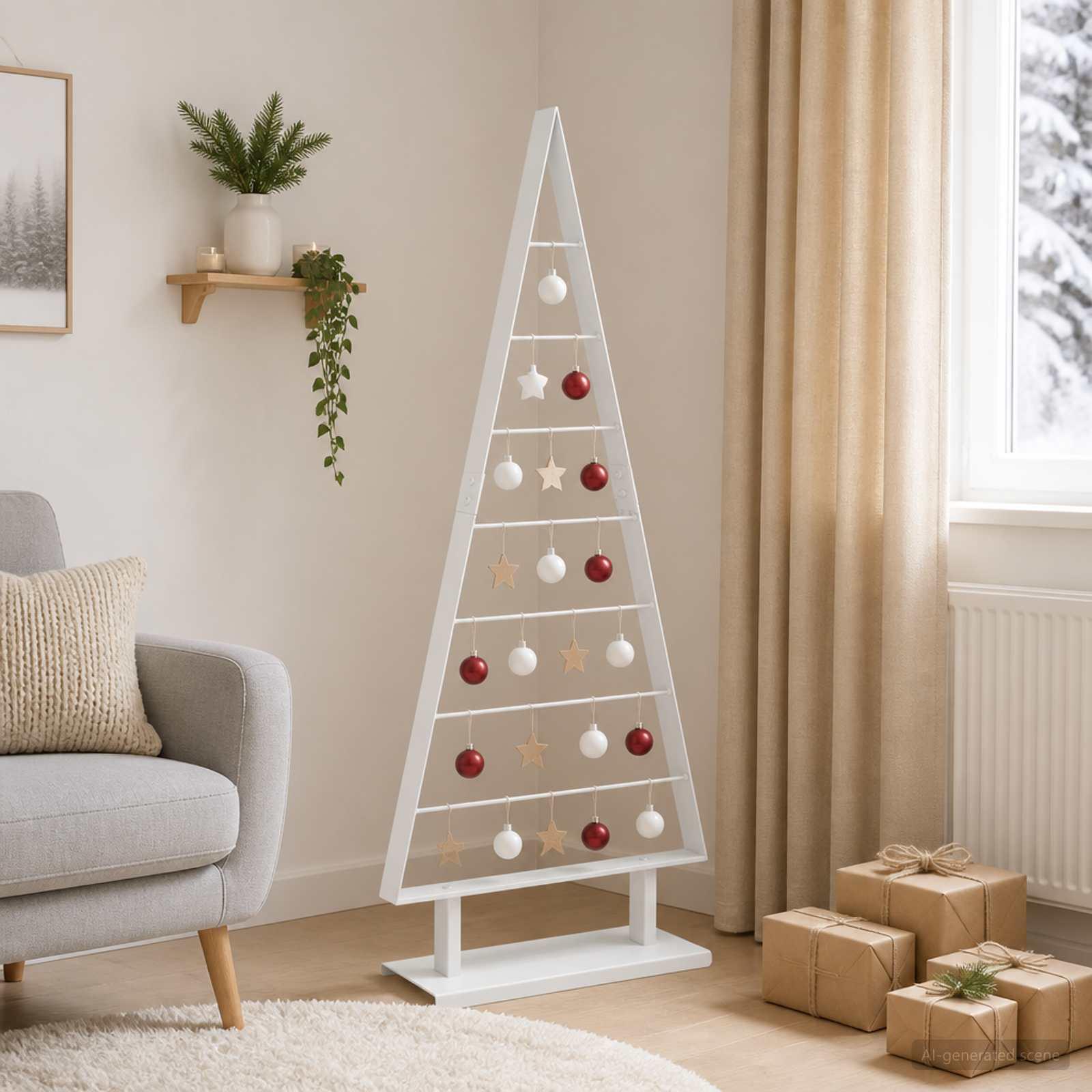 Metaljuletræ KUOPIO 125 cm - hvid