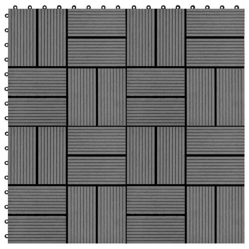 Terrassefliser 22 stk. 30 x 30 cm 2 m2 WPC grå