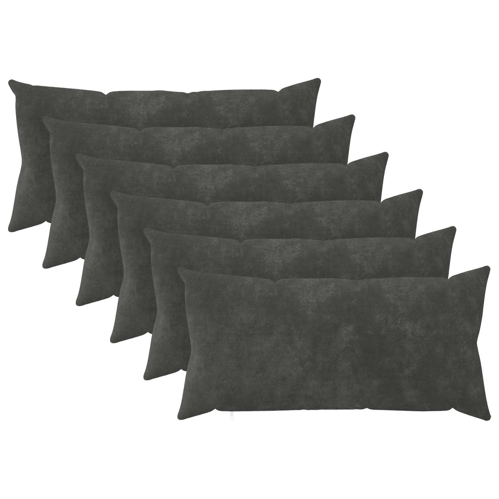 vidaXL Pude 6 stk. HEERLEN Antracit 40 x 70 cm Mikrofiber Fleece