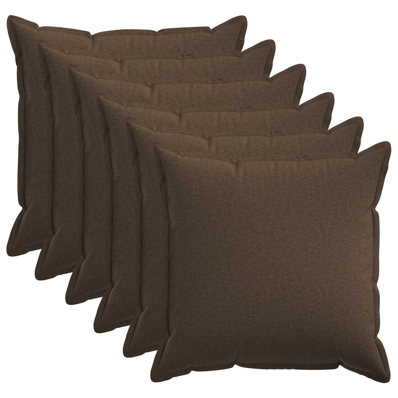vidaXL Pudebetræk 6 stk. HOUTEN Gråbrun 70 x 70 cm Faux Linned