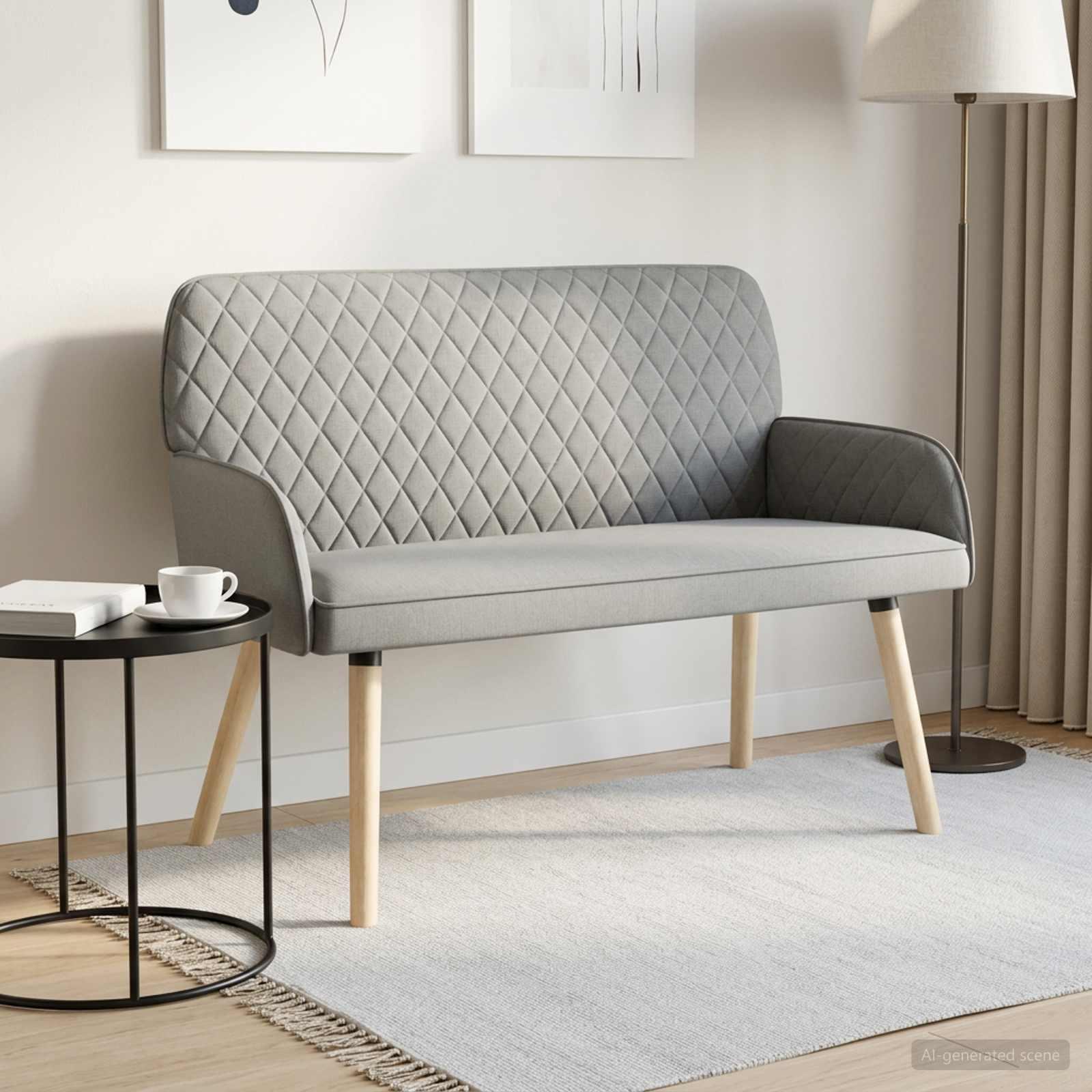 2-personers sofa med træben - lysegrå