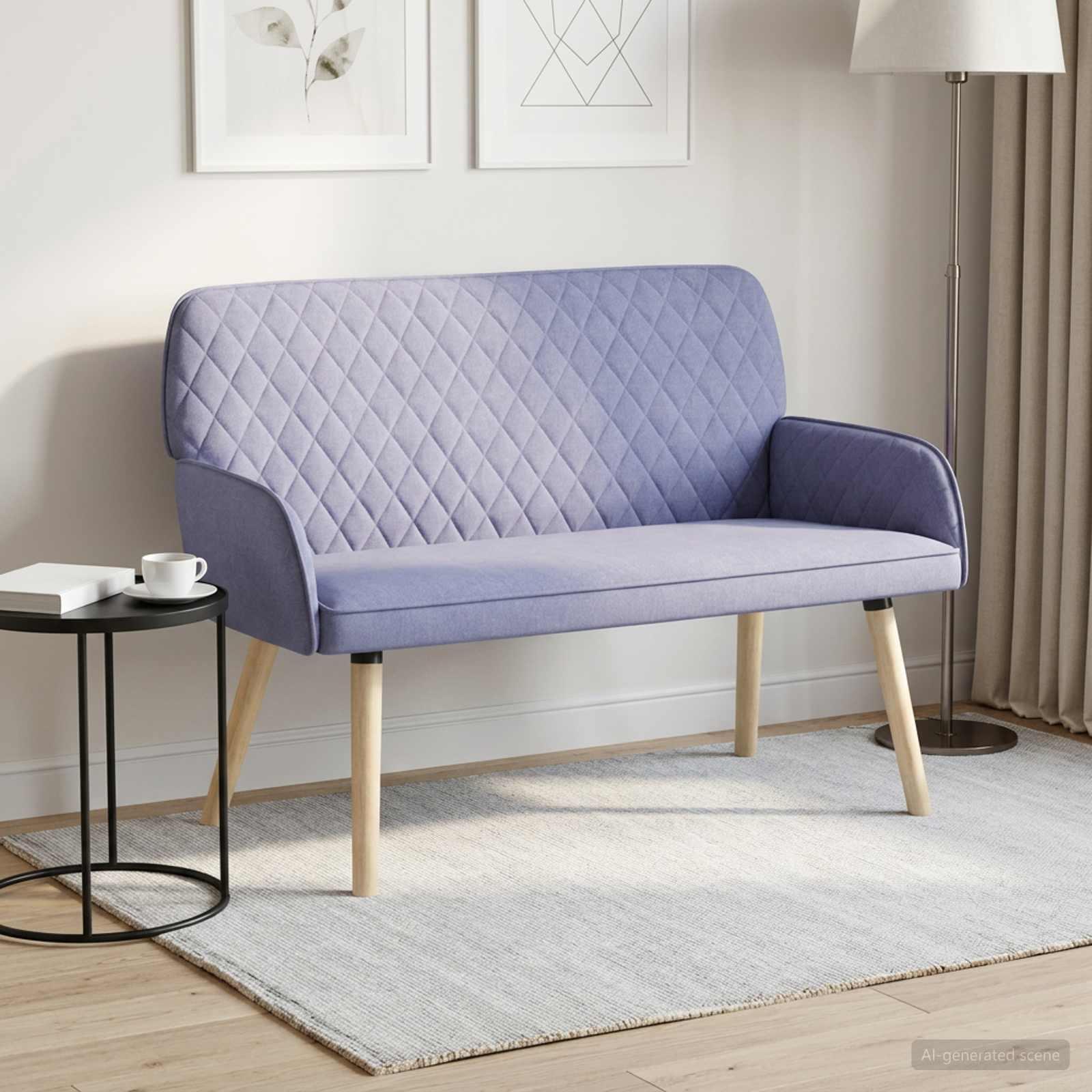 2-personers sofa med ben i massivt gummitræ - Jeans blå