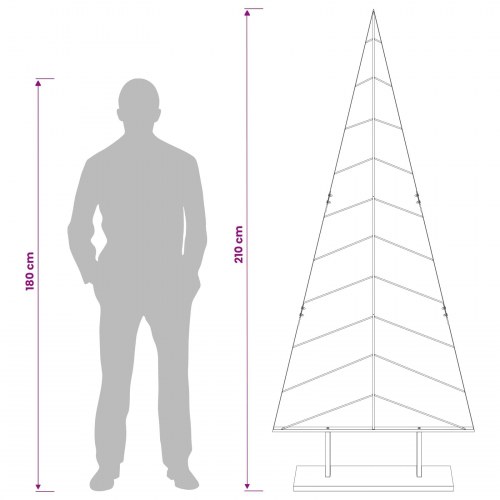 Juletræ i metal KUOPIO med fod 210 cm - hvid