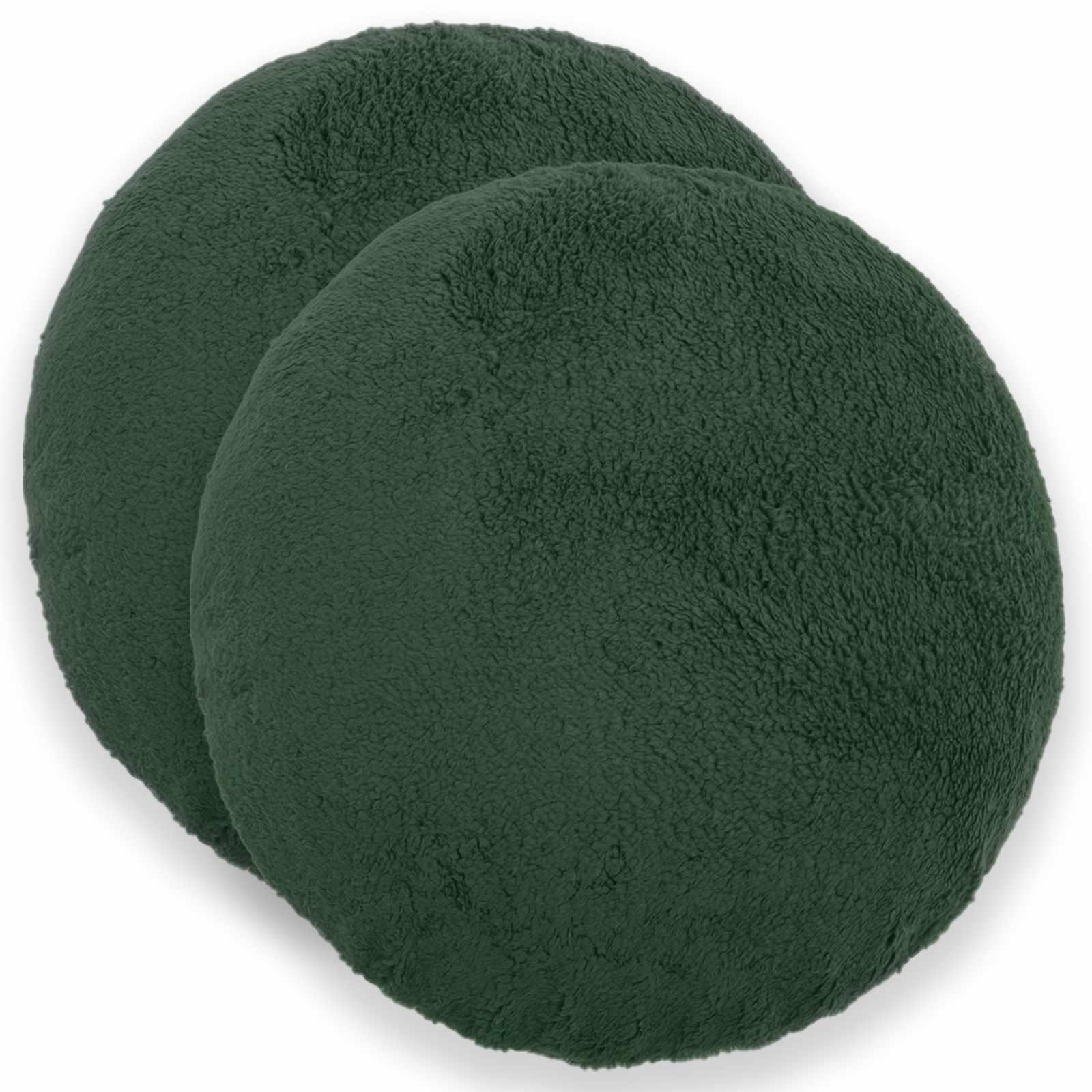 vidaXL Pudebetræk 2 stk. HEERLEN Mørkegrøn Dia. 30 cm Bouclé