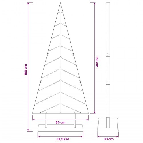 Juletræ i metal KUOPIO 180 cm - hvid