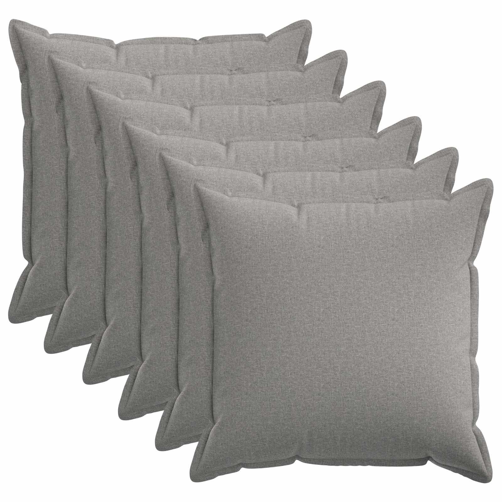 vidaXL Pudebetræk 6 stk. HOUTEN Skygrå 60 x 60 cm Faux Linned