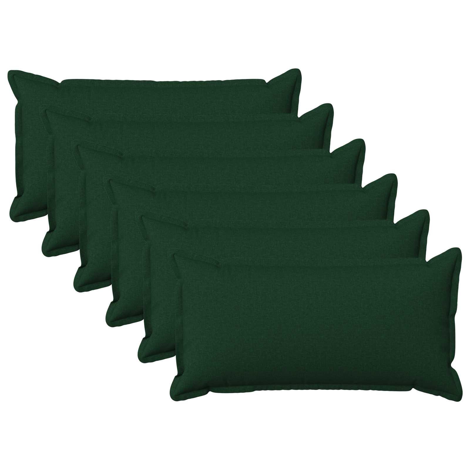 vidaXL Pudebetræk 6 stk. HOUTEN Mørkegrøn 40 x 70 cm Faux Linned
